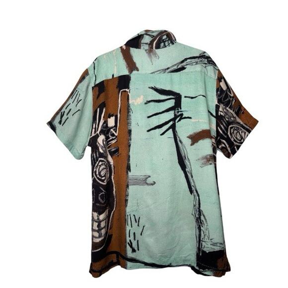 Jean Michel Basquiat x Cotton On Mens Abstract -bold Print- African Shirt Sz M - Picture 2 of 7